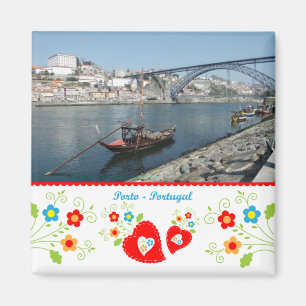 Íman Cidade do Porto pelo rio Douro e ponte de ferro