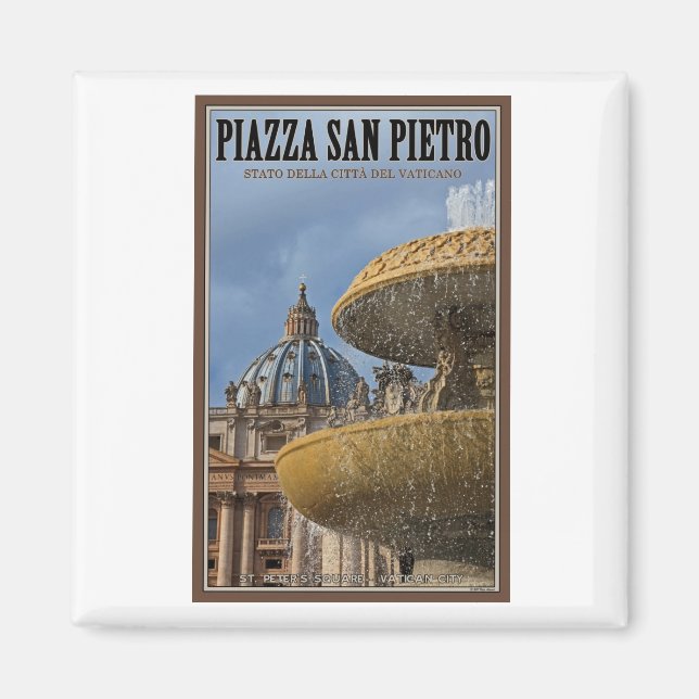 Íman Cidade do vaticano - Fonte da Praça dos Peters da  (Frente)