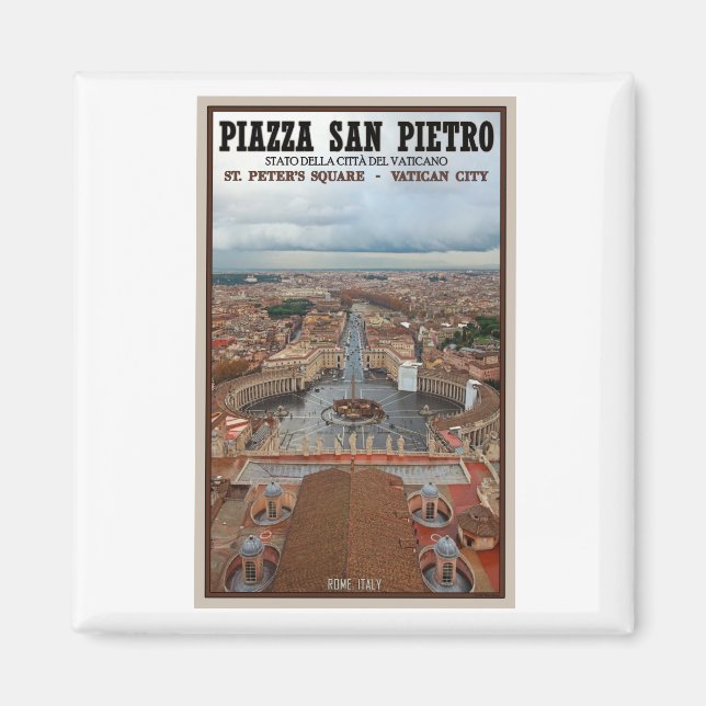 Íman Cidade do vaticano - Vista Quadrada de Peters de R (Frente)