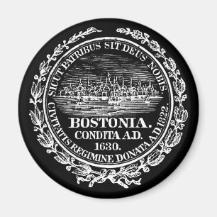 Íman Cidade do vintage do selo de Boston, branca
