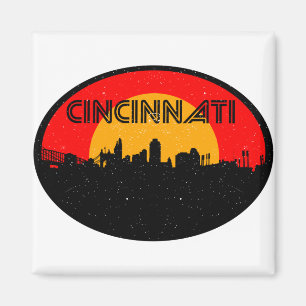 Íman Cidade Oval Vermelha Cincinnati