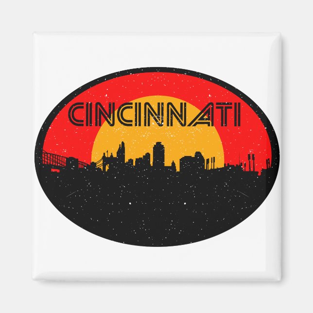 Íman Cidade Oval Vermelha Cincinnati (Frente)