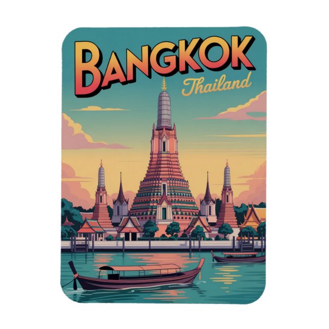 Íman Cidade retro Bangkok Wat Aru Tailândia presentes d (Vertical)