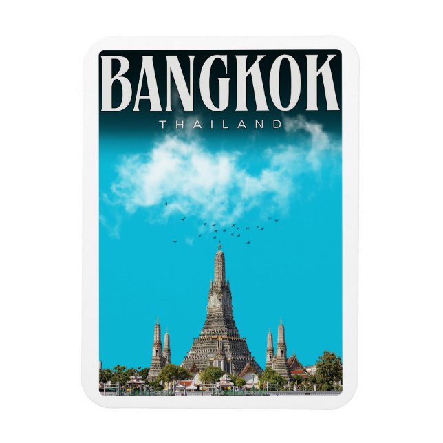 Íman Cidade retrô de Banguecoque Wat Aru - presentes de (Vertical)