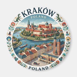 Íman Cidade Velha de Cracóvia e Castelo Wawel Polônia