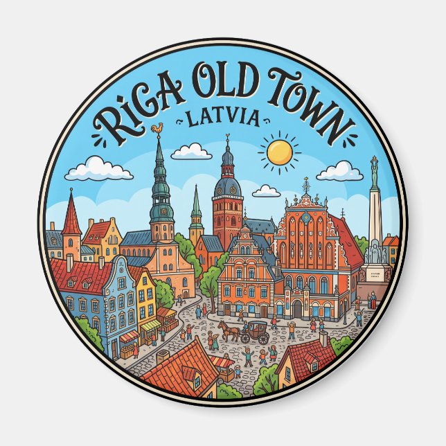 Íman Cidade Velha de Riga Letônia (Frente)
