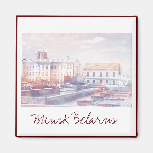 Íman Cidade View Cityscape Minsk Belarus Magnet (Frente)