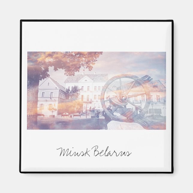 Íman Cidade View Cityscape Minsk Belarus Magnet (Frente)