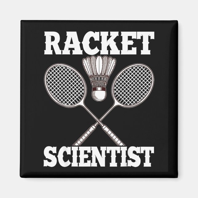 Íman Cientista de Raquete Funny Badminton  (Frente)