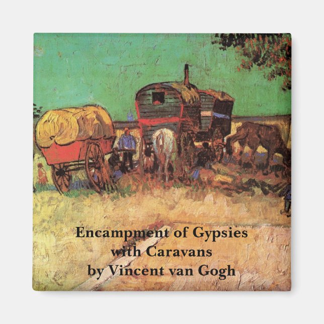 Íman Ciganos com caravanas por Vincent van Gogh (Frente)