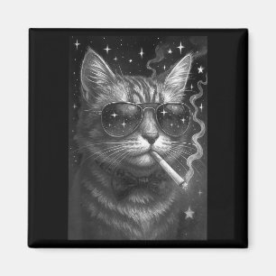 Íman Cigarro Gato Engraçado Fumar Gato Estúpido Bra