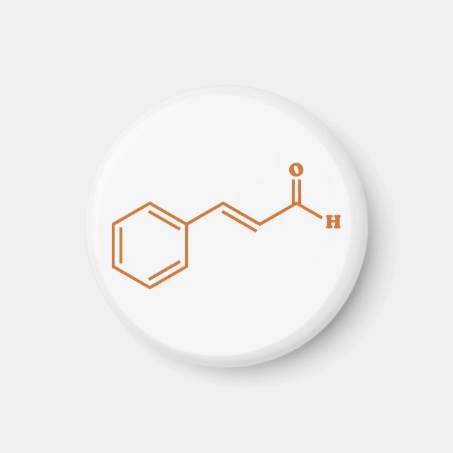 Íman Cinamaldeído Cinamaldeído Fórmula Química Molecula (Frente)