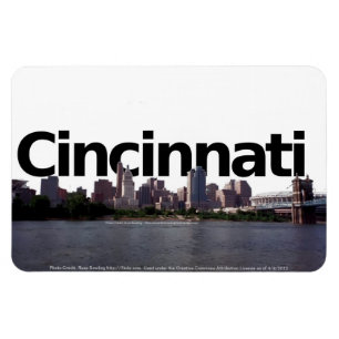 Íman Cincinnati Skyline com Cincinnati no Céu