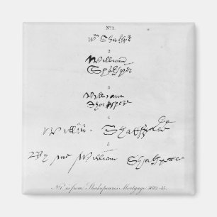 Íman Cinco autógrafos genuínos de William Shakespeare