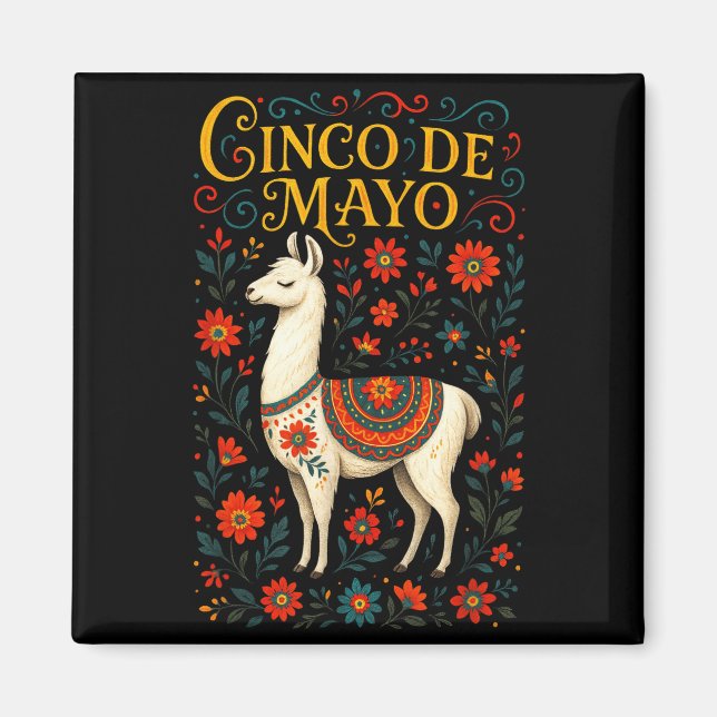 Íman Cinco de maio - arte de celebração de festa de lha (Frente)