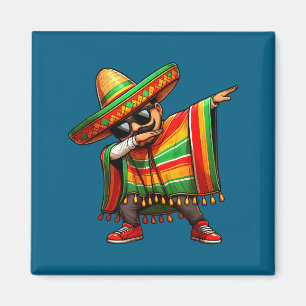 Íman Cinco de maio dabbing mexicano poncho sombrero cha