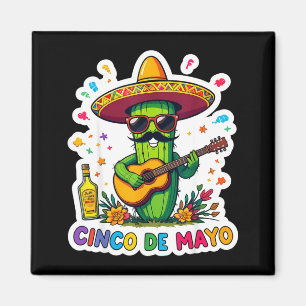 Íman Cinco de maio óculos de sol engraçados cacto mexic