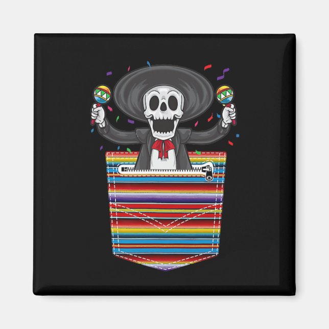 Íman Cinco De Mayo 2025 Calaca Blanket Pocket Serape Me (Frente)