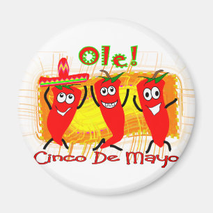 Íman Cinco de Mayo 3 pimentões de dança