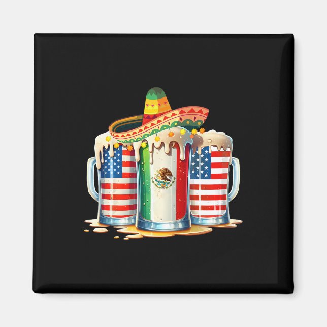 Íman Cinco De Mayo Beer Partido Bebendo Da Bandeira Dos (Frente)