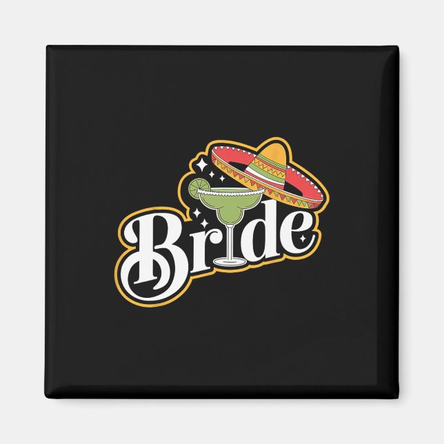 Íman Cinco de Mayo Bride Sombrero Margarita Partido Mex (Frente)