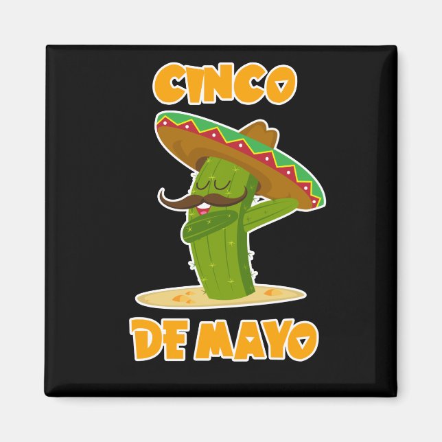 Íman Cinco De Mayo Dabbing Cactus (Frente)
