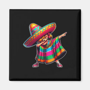 Íman Cinco De Mayo Dabbing Poncho Sombrero mexicano Dab