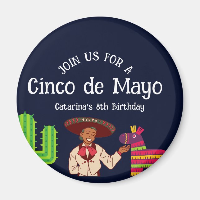 Íman Cinco de Mayo Festa de aniversário mexicana (Frente)