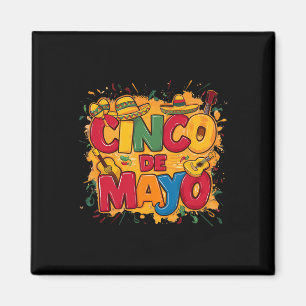 Íman Cinco De Mayo Guitarra Mexicana Cacto Para Homens
