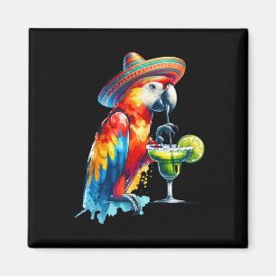 Íman Cinco De Mayo Mexicano Chapéu Papagaio Bebendo Um
