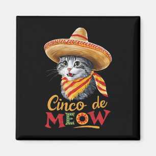 Íman Cinco De Meow Cinco De Mayo Gato Mexicano Engraçad