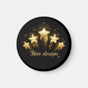 Íman Cinco estrelas douradas a preto