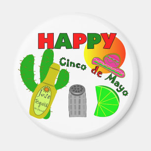 Íman "Cinco limão do de Mayo feliz", Tequila & design