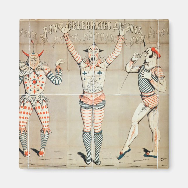 Íman Cinco Palhaços Celebrados Conectados a Areia (Frente)