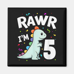 Íman Cinco Rawr Im 5 Anos De Idade, 5 De Dinossauro T-r