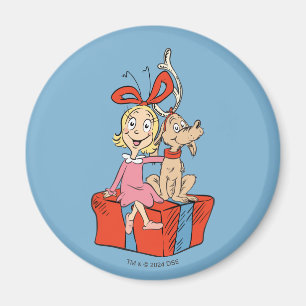 Íman Cindy Lou Who e Max em um Presente