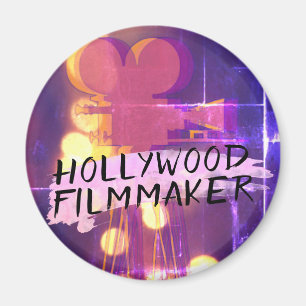 Íman Cineasta Modern Retro Hollywood em Rosa