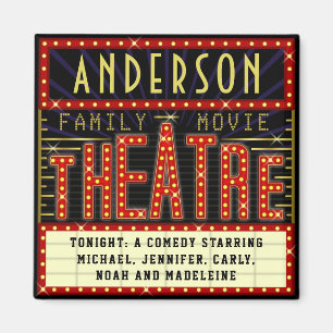 Íman Cinema em Marquee Home  Nome Personalizado