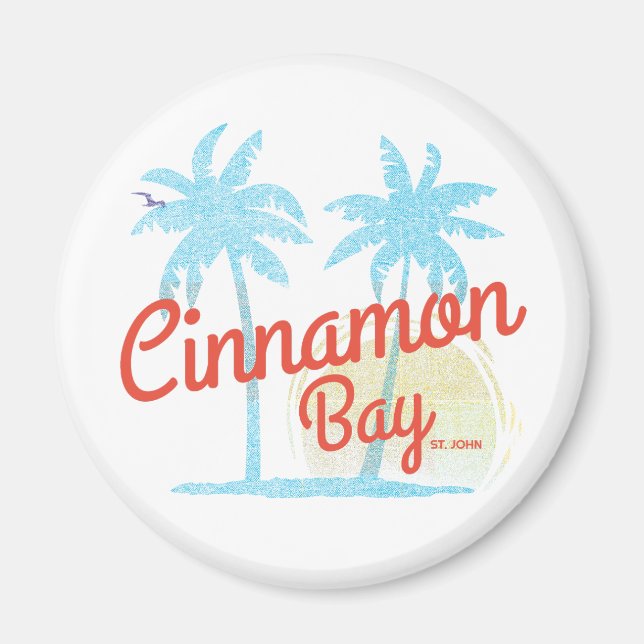 Íman Cinnamon Bay USVI Praia Vintage (Frente)