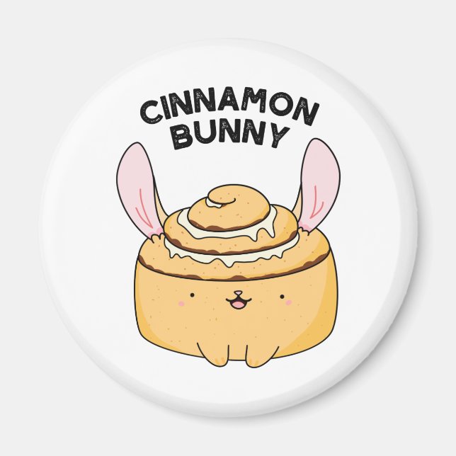 Íman Cinnamon Bunny Funny Cinnamon Bun Pun (Frente)