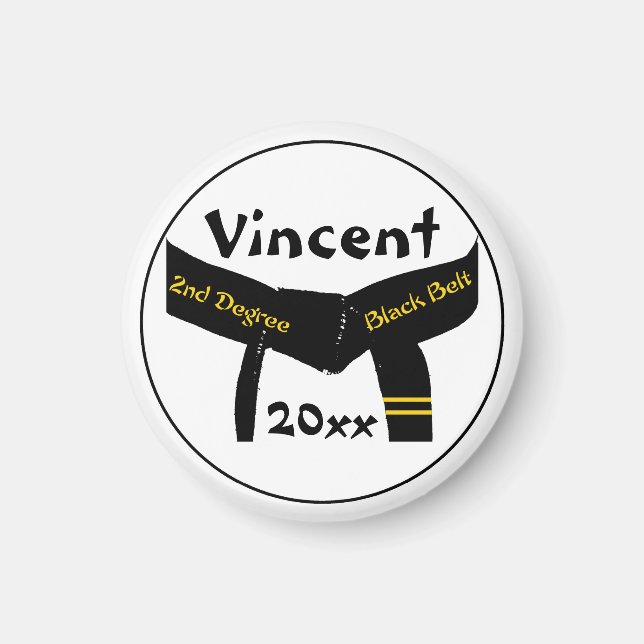 Íman Cinta Preta Grau de segundo de Artes Marciais (Frente)