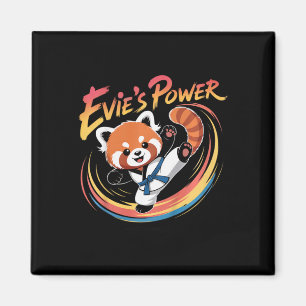 Íman Cinto Azul de Taekwondo Karatê do Panda Vermelho P