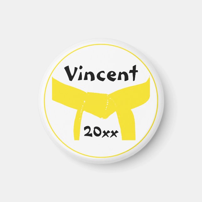 Íman Cinturão Amarelo de Artes Marciais (Frente)