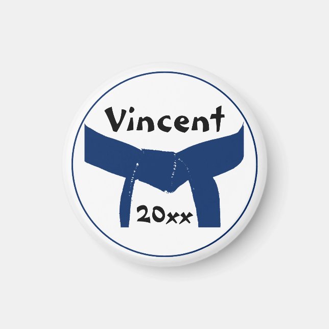 Íman Cinturão Azul Escuro de Artes Marciais (Frente)