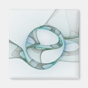 Íman Cinza Azul Turquesa Abstrato Moderna
