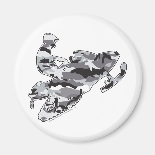 Íman Cinza Camo traçado em cópia negra (Frente)