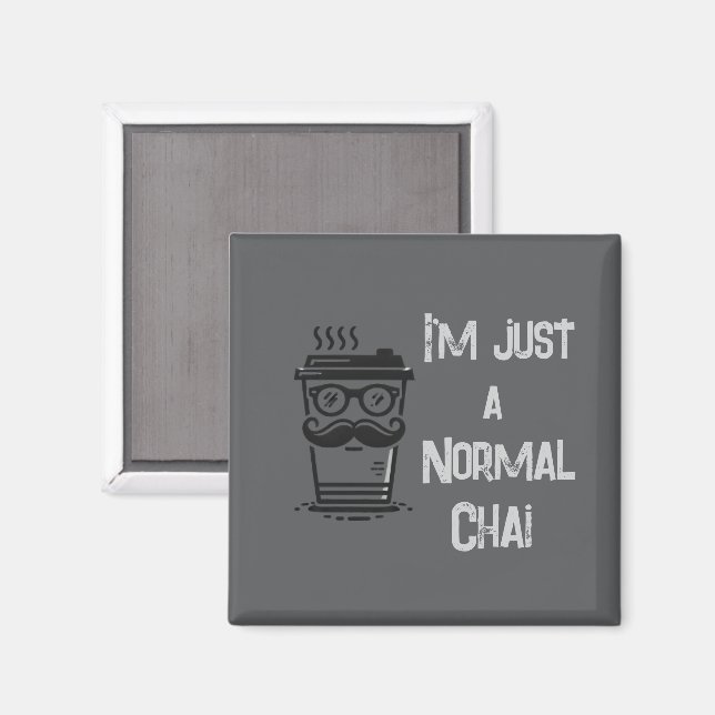 Íman Cinza Chai Magnet Hipster Café (Front/Back)