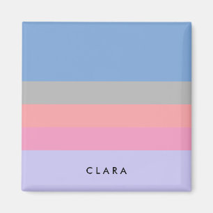 Íman cinza de coral rosa pastoso bloco de cor azul roxa