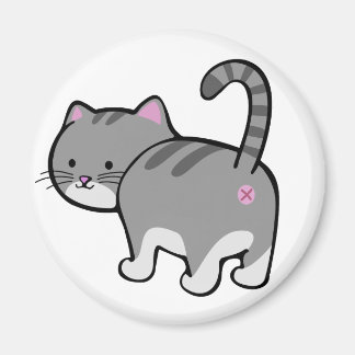 Íman cinza de gato por bumbum