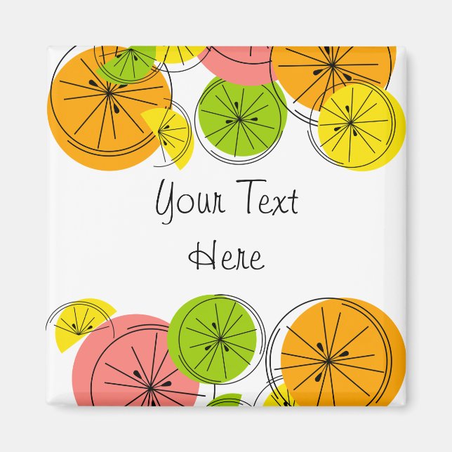 Íman Cinza de ímã de Texto Citrus (Frente)